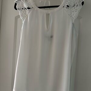 Express Elegant White Lace Sleeve Women's Top
